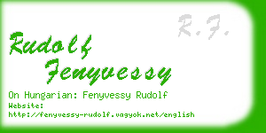 rudolf fenyvessy business card